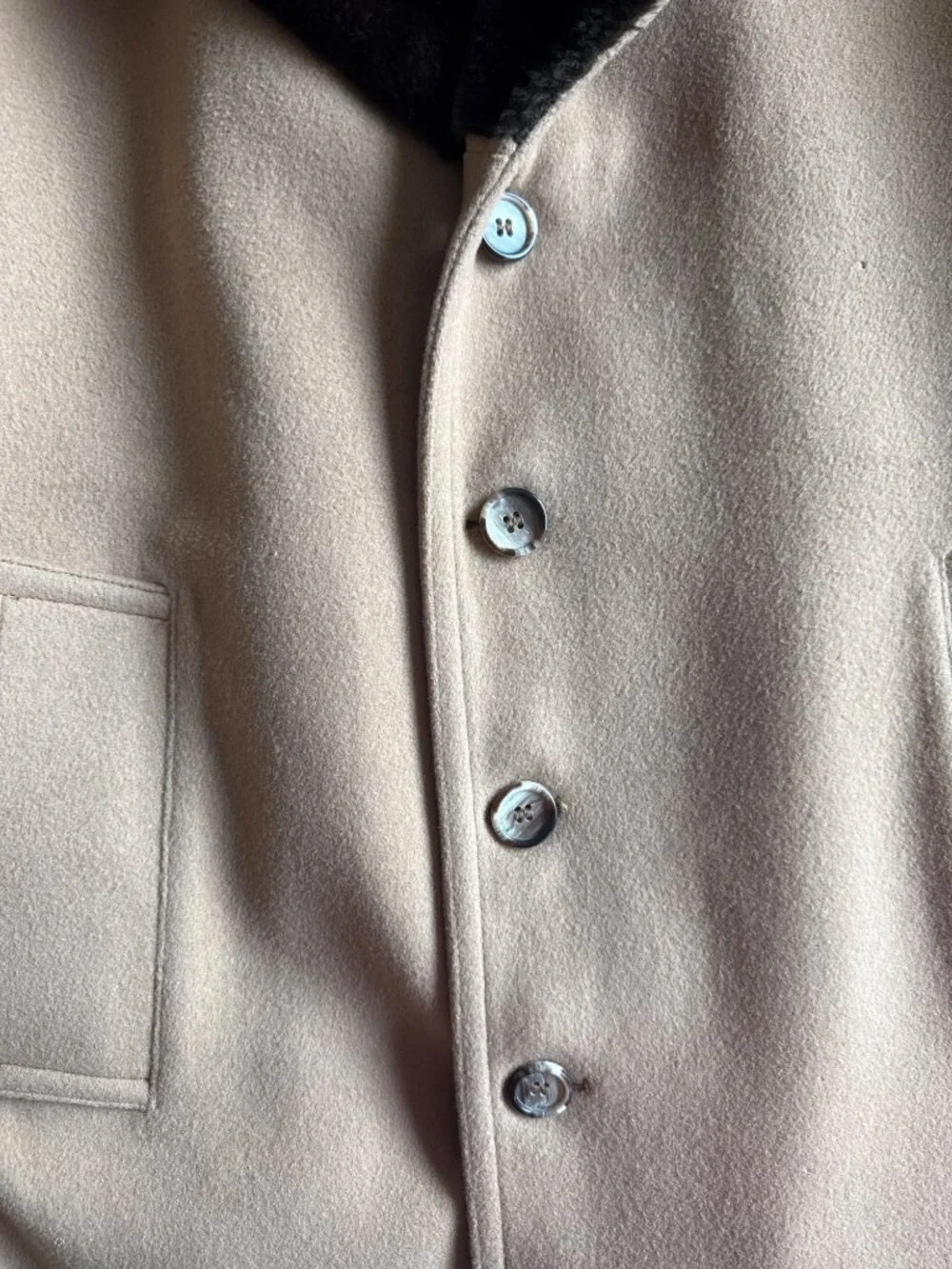 Vintage Men's London Fog Wool Camel Coat Brown Collar Size 42R Old Money